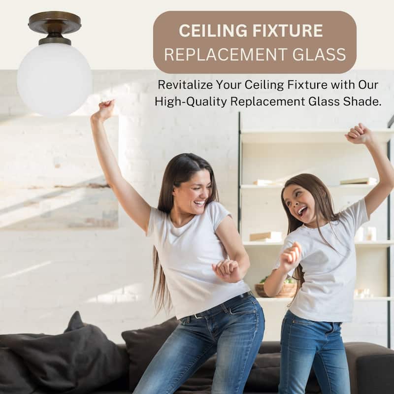 White Opal Ceiling Fan Light Fixture Glass Globe