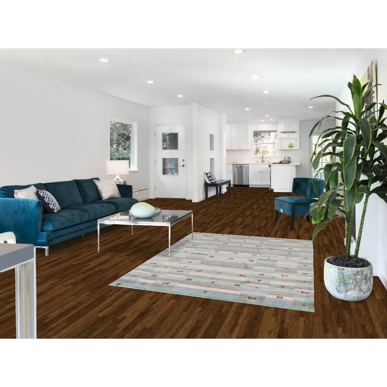 All-Over Tribal Gabbeh Indian Area Rug Hand-Knotted Wool Carpet - 4'9"x 6'6"