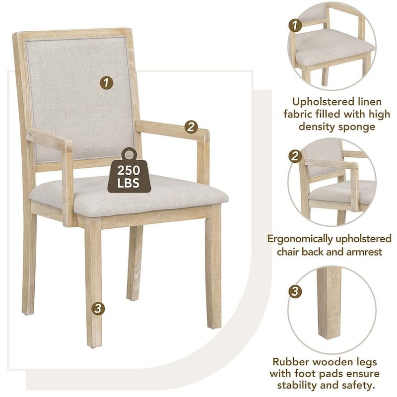Wooden Round Drop Leaf Extendable Dining Table Set with 4 Upholstered Chairs