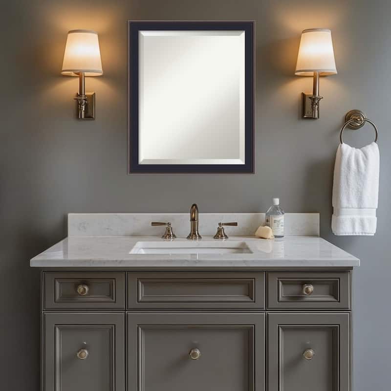 Havana Black Bronze Beveled Framed Bathroom Vanity Wall Mirror - Havana Black Bronze