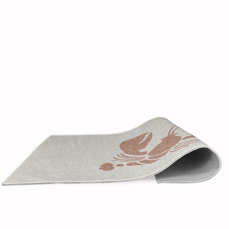 Lobster Nautical Chenille Rug