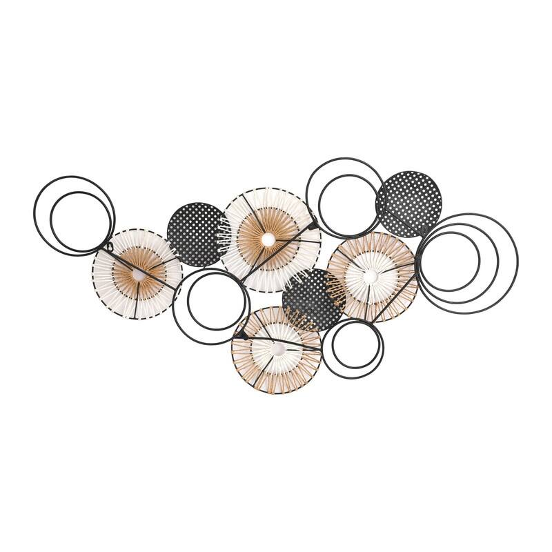 Maela Contemporary Abstract Plate Metal Wall Art - 25"H x 51"W x 3"D