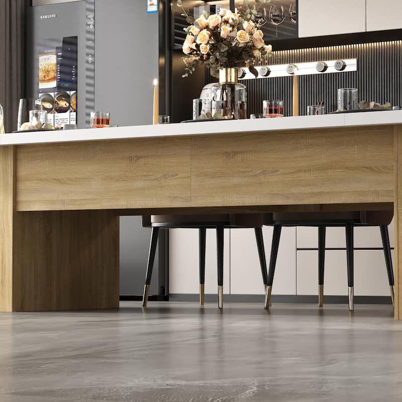 Large 118" Wood Dining Table,Meeting Table for Dining,Office Room - 126"L