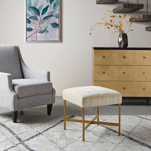 Martha Stewart Markus Cream Accent Ottoman