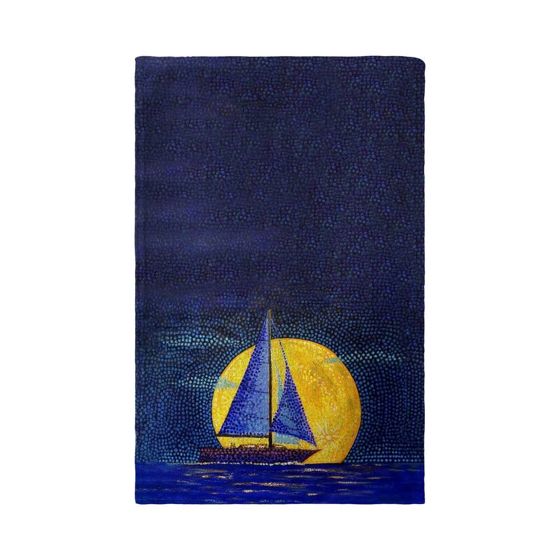 Moonrise Sailboat Kitchen Towel - 16x25