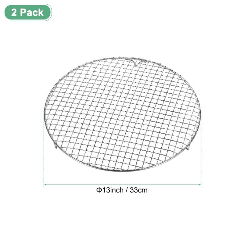 2-Pack Cooling Rack, Round Baking Rack with 20mm Legs Silver