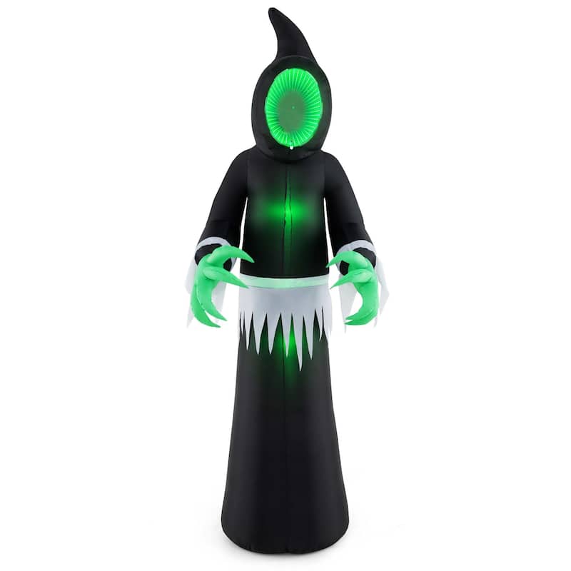 Costway 8 FT Giant Halloween Inflatable Ghost Blow up Ghost Decoration - See Details - Black + Green