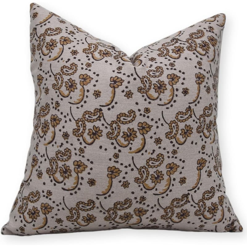 Fabdivine Linen Bohemian Block print pillow Cover - Pillow Covers - 26" x 26"