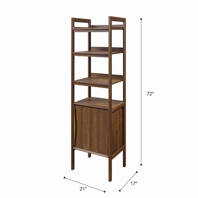 Ferrero 21 in. W x 17 in. D x 72 in. H Dark Walnut Wood Free Standing Linen Cabinet in Noir Juglans