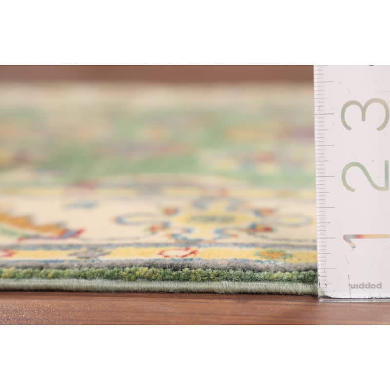 Green Oushak Accent Rug Hand-Knotted Wool Carpet - 3'4" x 4'10"