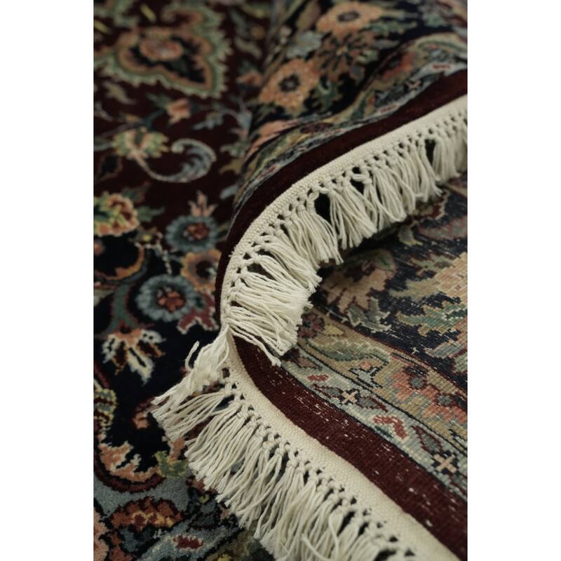 Hand Knotted Oriental 100% Wool Carpet Traditional Floral Red Kashan Area Rug - 9' 3'' X 5' 10''