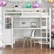 preview thumbnail 1 of 45, Twin Size Wooden Loft Bed With Drawers And Desk,Shelves,Solid Construction White
