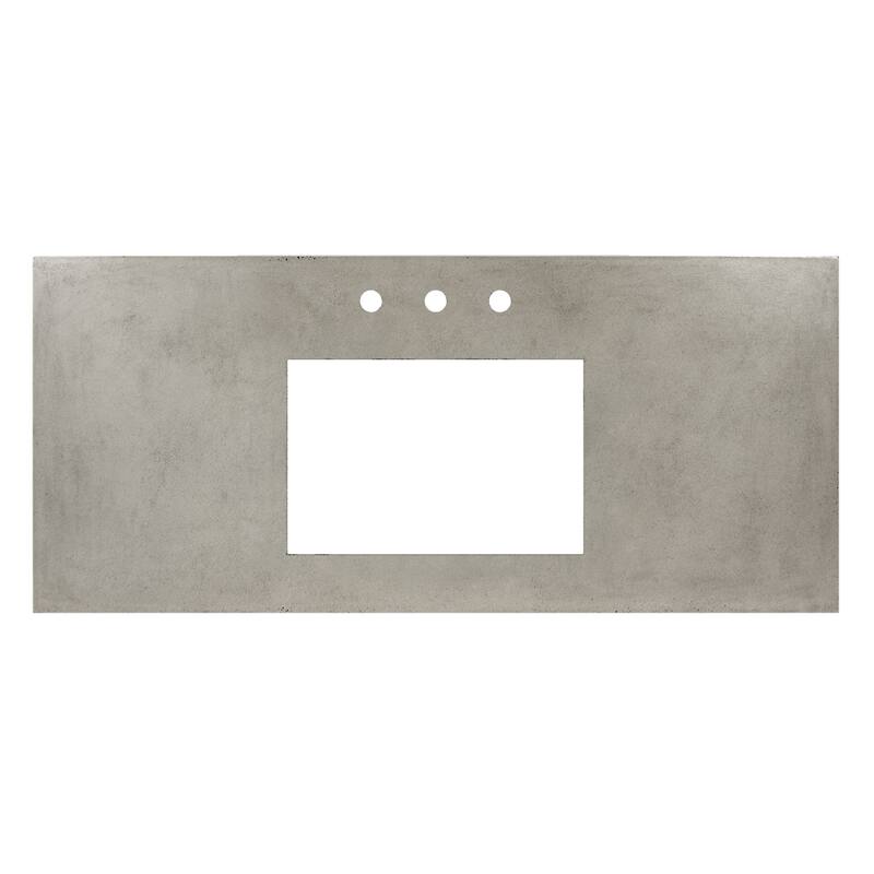 NativeStone Concrete Vanity Top - Rectangle Sink Cutout with 8" Widespread Faucet Holes (Top Only)