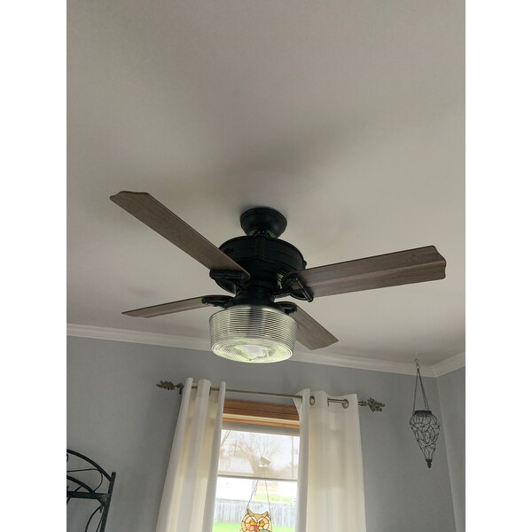 Top Product Reviews For Hunter 44 Brunswick Ceiling Fan With Led Light Kit And Handheld Remote Natural Iron 18802744 Overstock