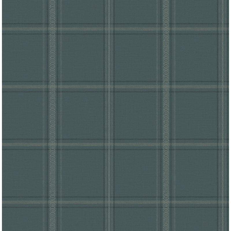 Chesapeake Auberge Teal Plaid Wallpaper