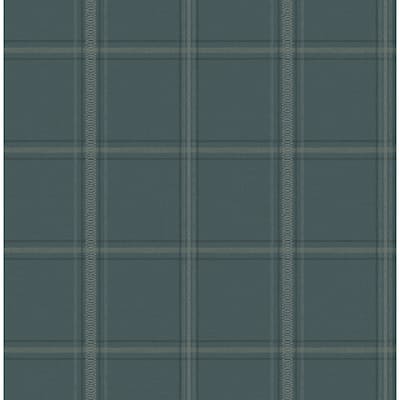 Chesapeake Auberge Teal Plaid Wallpaper