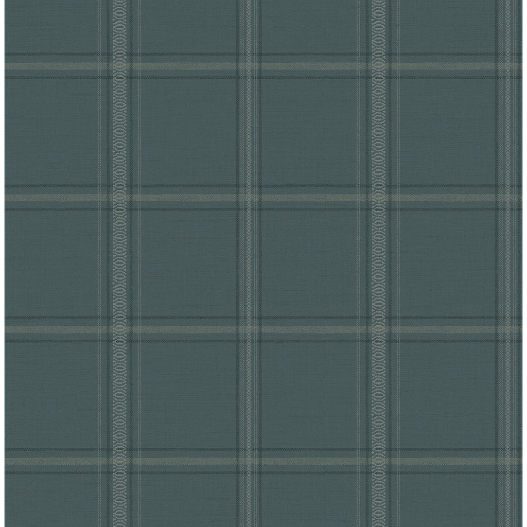 Chesapeake Auberge Teal Plaid Wallpaper