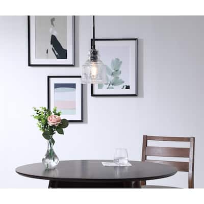 Adelee 6-Inch 1-Light Clear Seeded Glass Pendant