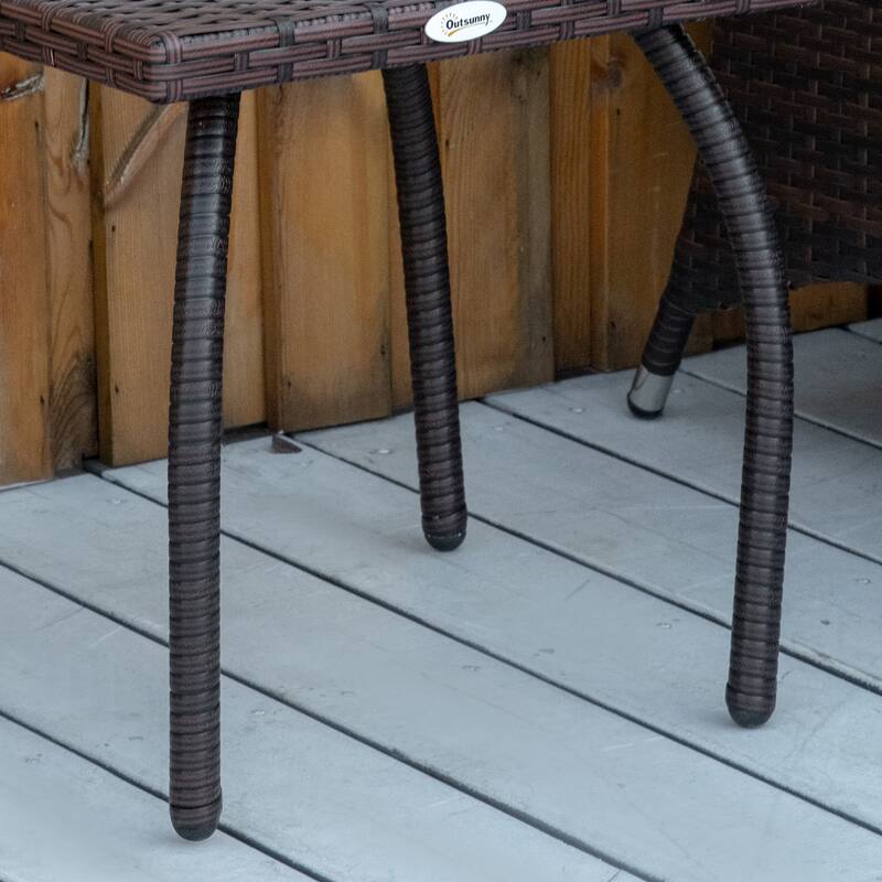 Outdoor PE Wicker Side Table, Rattan End Table