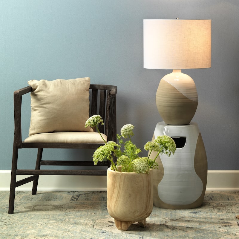 Alden Decor Riley Slatted Wood Arm Chair