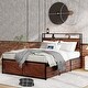 preview thumbnail 3 of 13, Queen Bed Frame with Storage Headboard and 12 Drawers LED Lights, Metal Slats Support