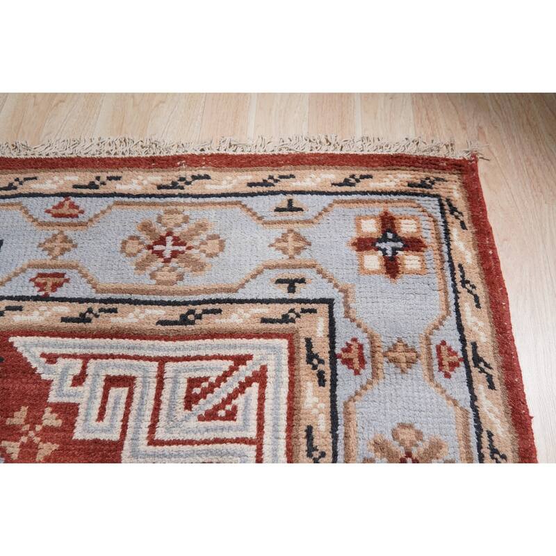 Hand-Knotted Wool Sultanabad Rug, 6' x 9', Rust Area Rug, Traditional Elegant Design for Home Decor - L