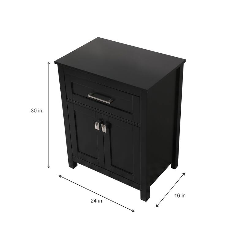 Indigo Home 24 Inch Bathroom Storage Freestanding Cabinet