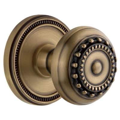 Grandeur Soleil Solid Brass Single Dummy Door Knob with Parthenon Knob