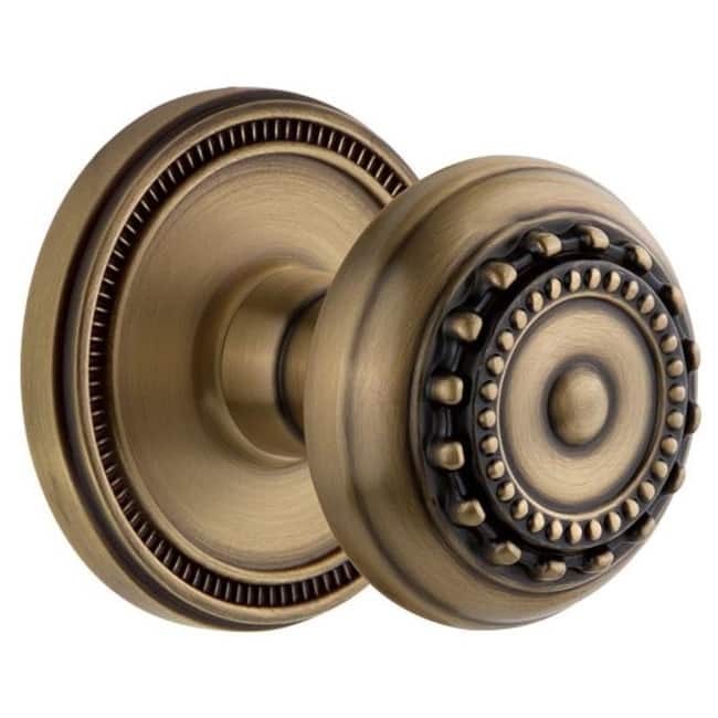 Grandeur Soleil Solid Brass Single Dummy Door Knob with Parthenon Knob
