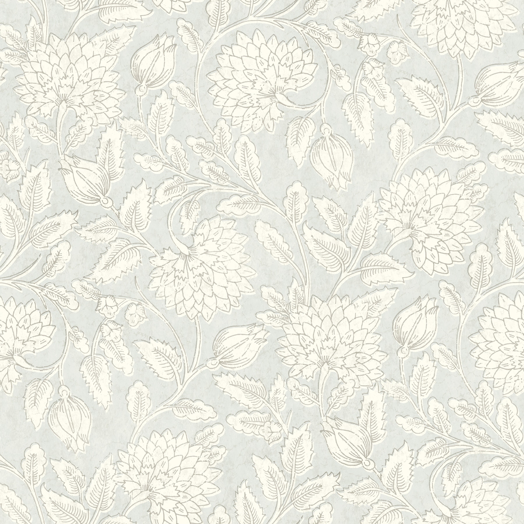 Chesapeake Vadouvan Light Blue Jacobean Trail Wallpaper