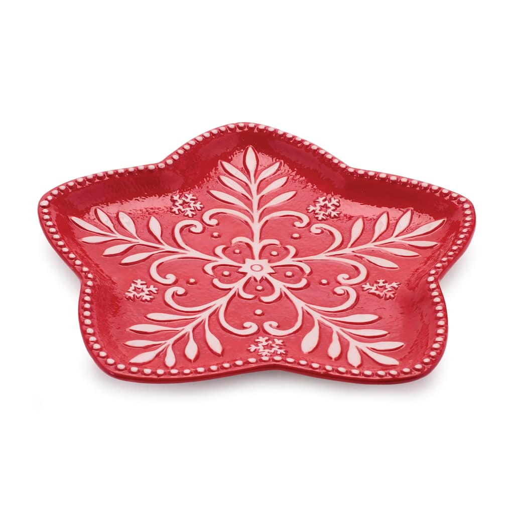 Ceramic Snowflake Plate (Set of 4)