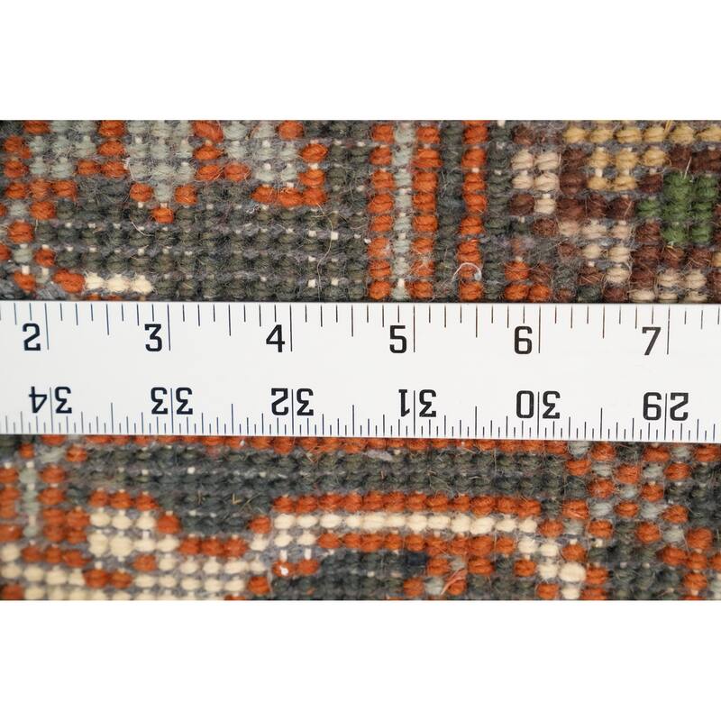 Hand Knotted Oriental 100% Wool Carpet Traditional Geometric Oranges & Rust Heriz (serapi) Area Rug - 4' 11'' X 3' 0''