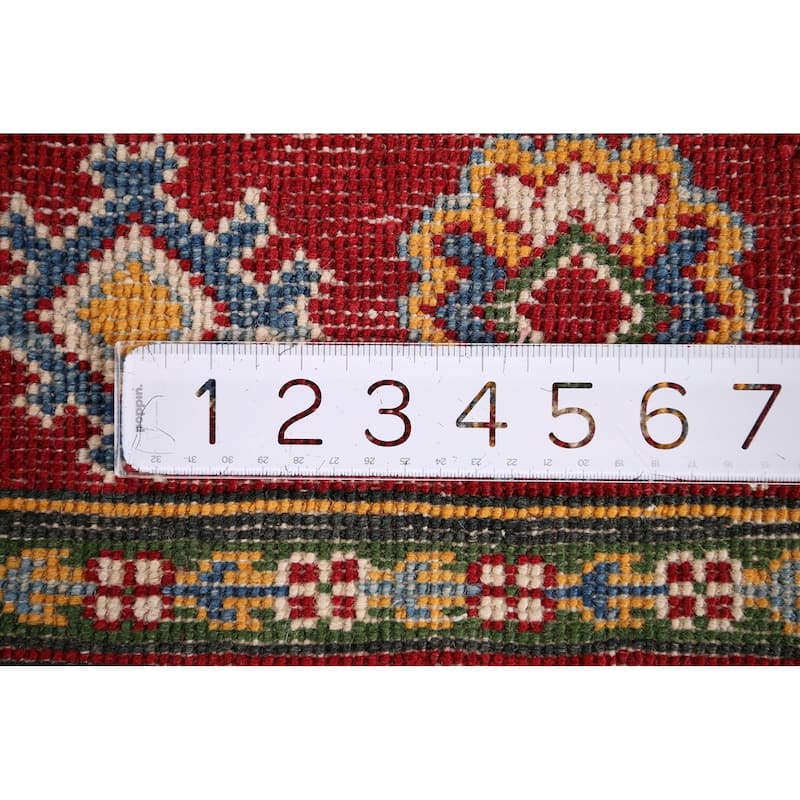 Beige Kazak Oriental Area Rug Handmade Wool Carpet - 5'2" x 6'9"