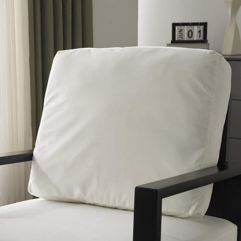 Roomfitters Modern Low Back Floral Velvet Accent Armchair with Gold Metal Legs, Wide Armrests and Pillow Back
