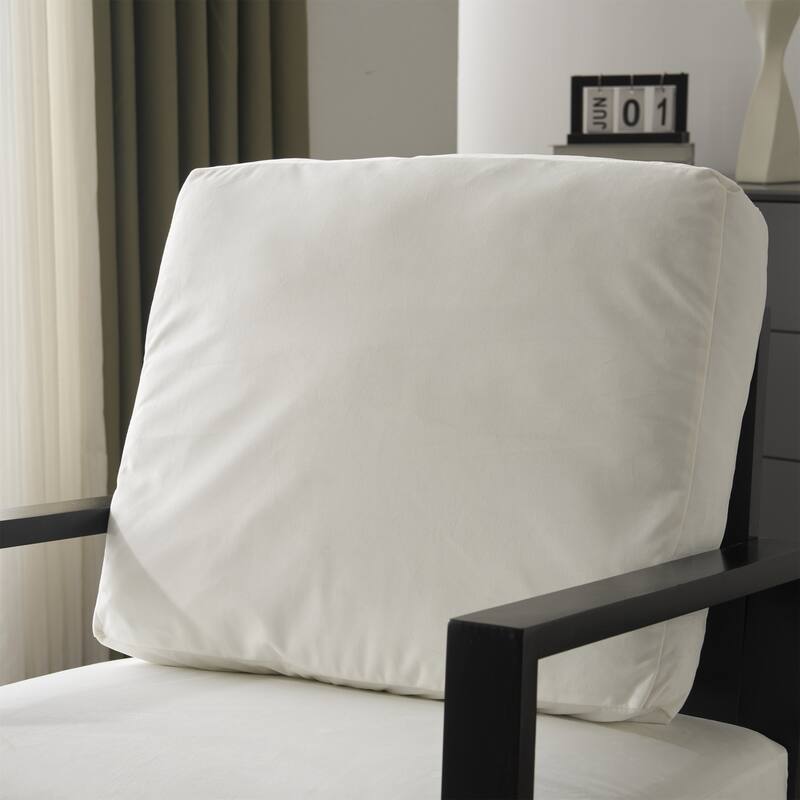 Velvet Upholstered Accent Armchair with Gold Legs
