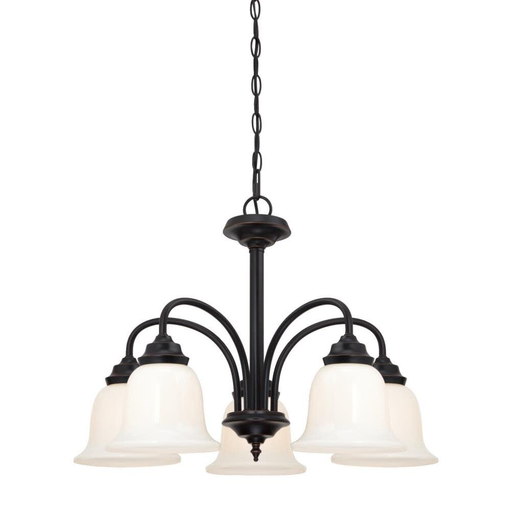Westinghouse 6304200  Harwell 5 Light 22-5/8" Wide Shaded Chandelier with Glass Shades - Chandeliers For Bedrooms by Overstock.com