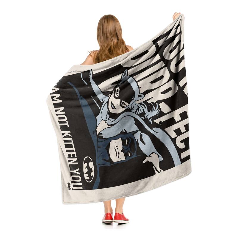 Warner Brothers DC Batman Not Kitten You Silk Touch Throw Blanket