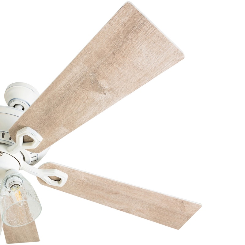 The Gray Barn Grumio Distressed White 52-inch Ceiling Fan with 5 Barnwood Blades