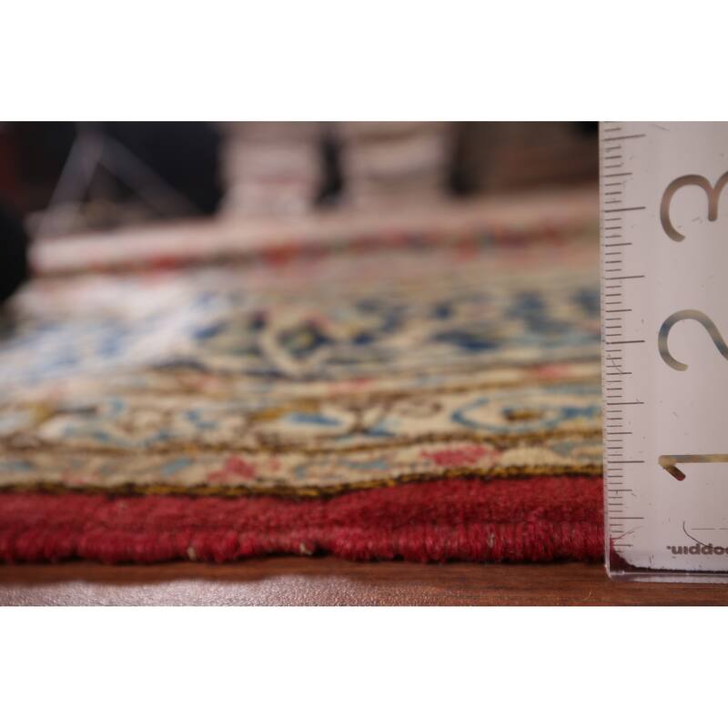 Vegetable Dye Kerman Large Vintage Persian Rug Handmade Wool Carpet - 9'9" x 13'9"