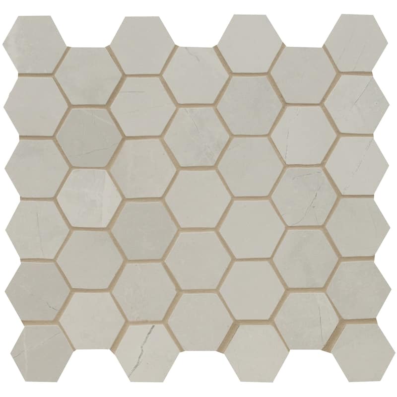 Ackland AKN-P-SO2X2HXM-CA Sonoma - 12" x 12" Porcelain Geometric Floor - Cameo