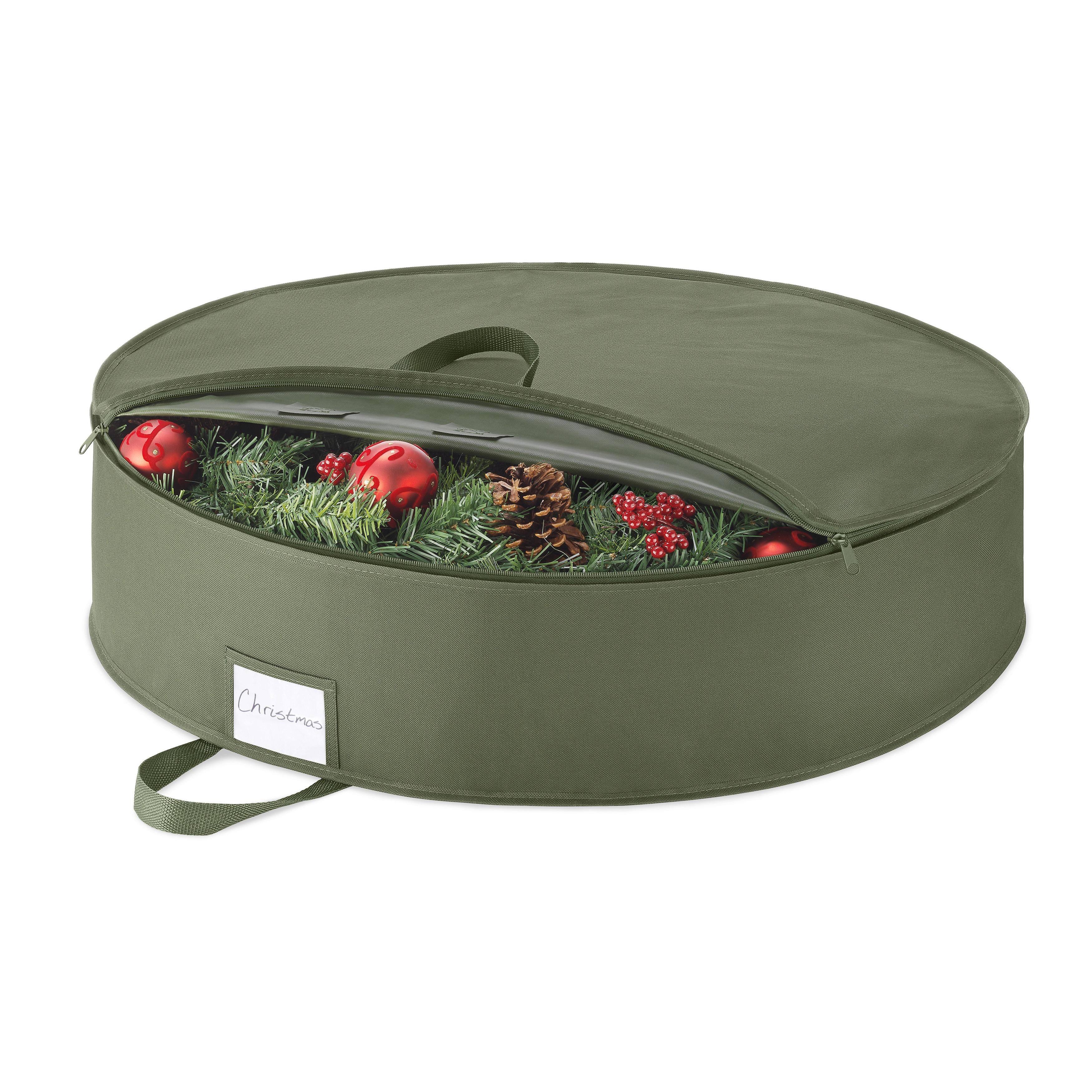Whitmor 30Inch Wreath Bag with ID label Green GREEN On Sale Bed
