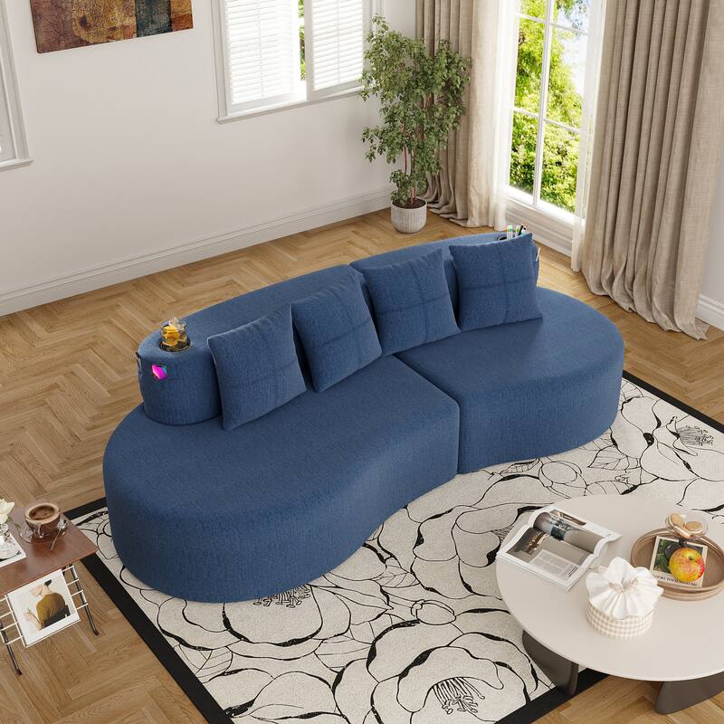 Modern Curved Sectional 3 Seat Minimalist Elegant Half Moon Sofa Compressed Modular Sectional Sofa for Living Room, Office