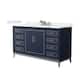 Option Dark Blue / White Cultured Marble Top / Brushed