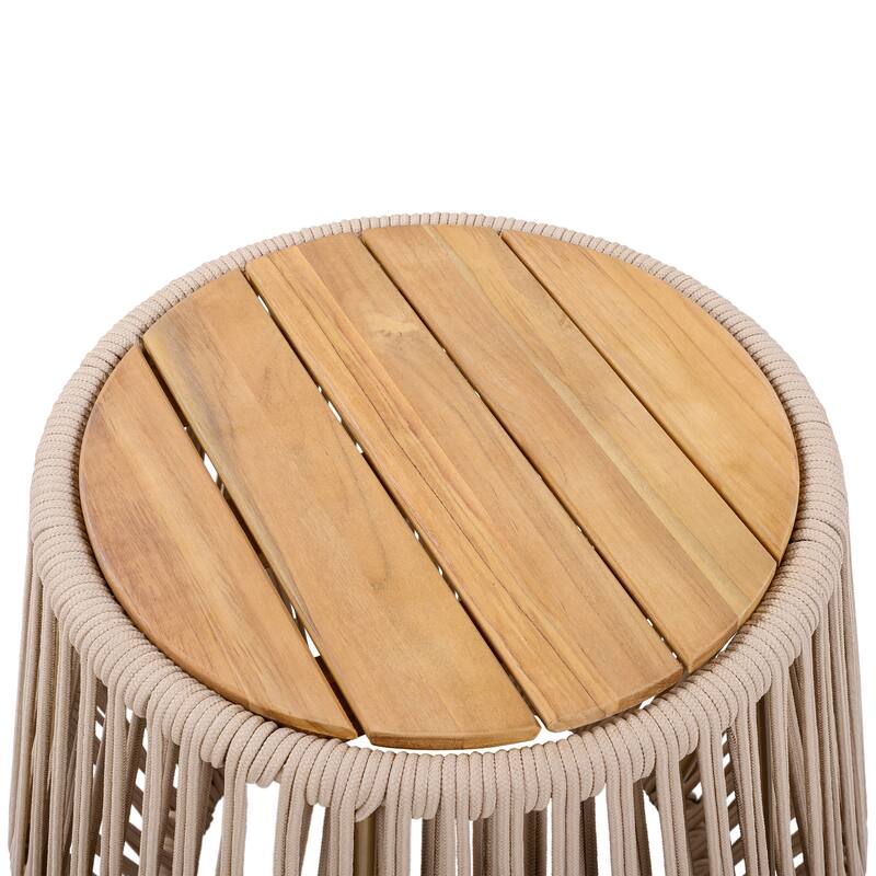 Christopher Knight Home Marcellin Acacia Wood Side Table with Rope Woven Base