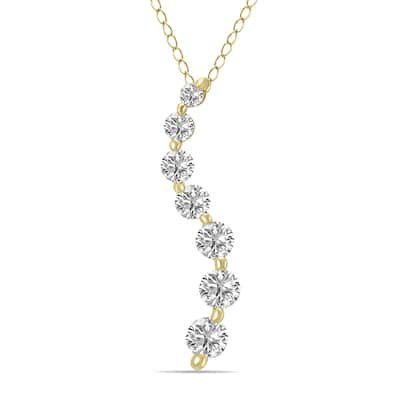 Marquee 1/2 CTW Lab Grown Diamond Journey Pendant in 10K Yellow Gold