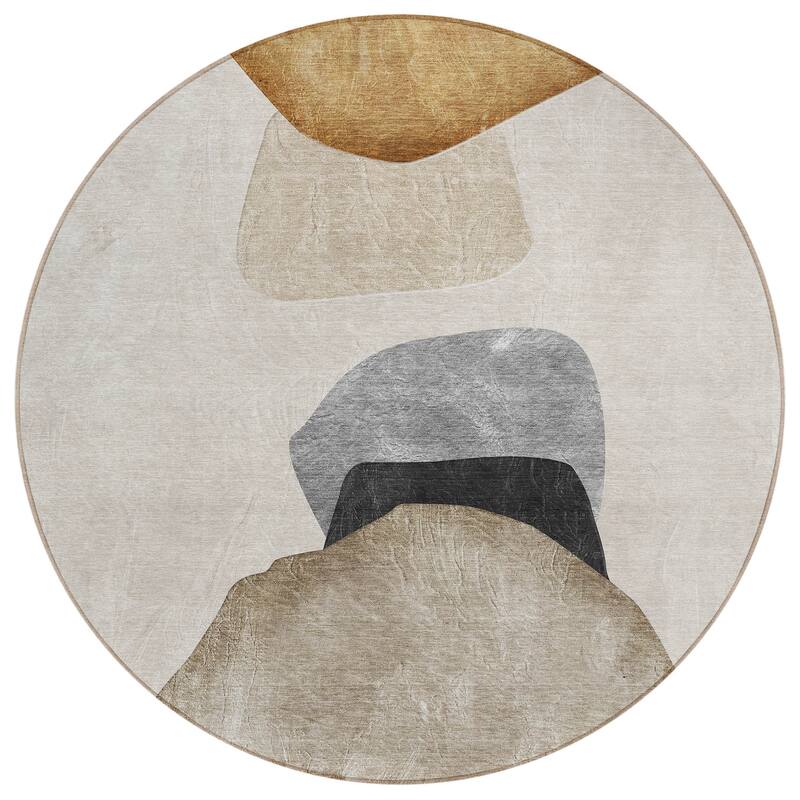 Machine Washable Indoor/ Outdoor Modern Abstract Chantille Rug