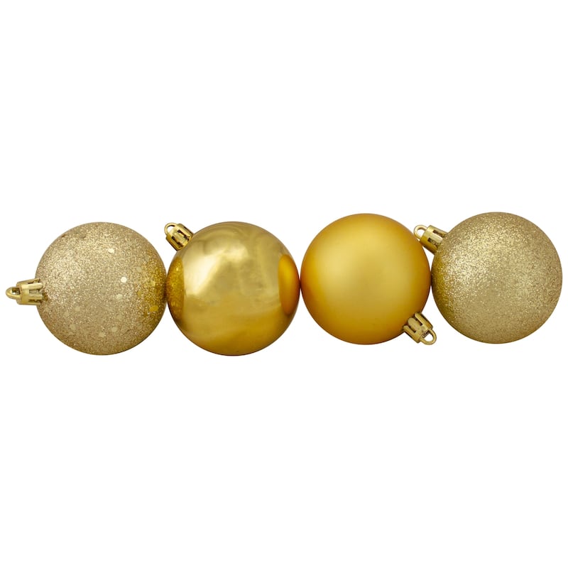 60ct Shatterproof 4-Finish Christmas Ball Ornaments 2.5 inches 60mm.