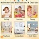 preview thumbnail 10 of 16, Kids Table and 2 Chairs Set, 3 Pieces Toddler Table and Chair Set, Wooden Activity Play Table Set (Lion&Monkey)