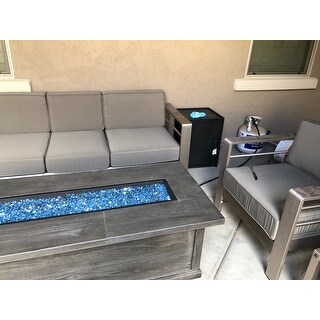 Anchorage Outdoor 56-inch Rectangular Liquid Propane Fire Table with Lava Rock by Christopher Knight Home - N/A