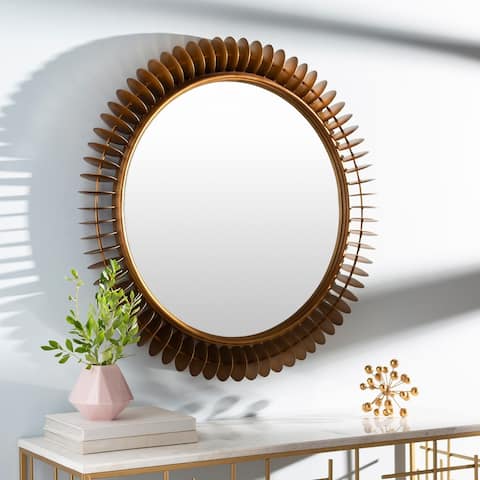 Betsie Modern Glam 36-inch Round Gold Mirror - 36"H x 36"W